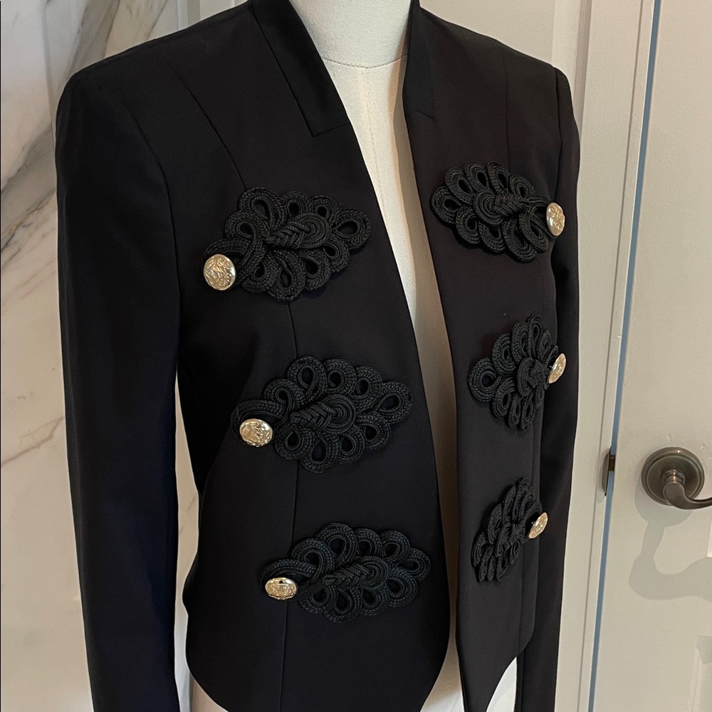 River Island Black Military-Style Embellished Blazer
